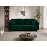 Canapea extensibila ALDO, stofa catifelata verde - Monolith 37, cu lada depozitare, 227x102x87 cm