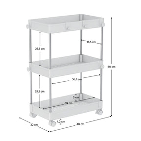 Etajera ALIOL TIP 1, alb, metal/plastic, 40x22x60 cm