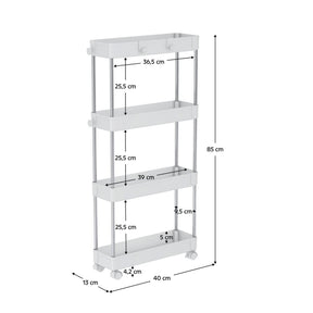 Etajera ALIOL TIP 2, alb, metal/plastic, 40x13x85 cm