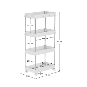 Etajera ALIOL TIP 3, alb, metal/plastic, 40x22x85 cm