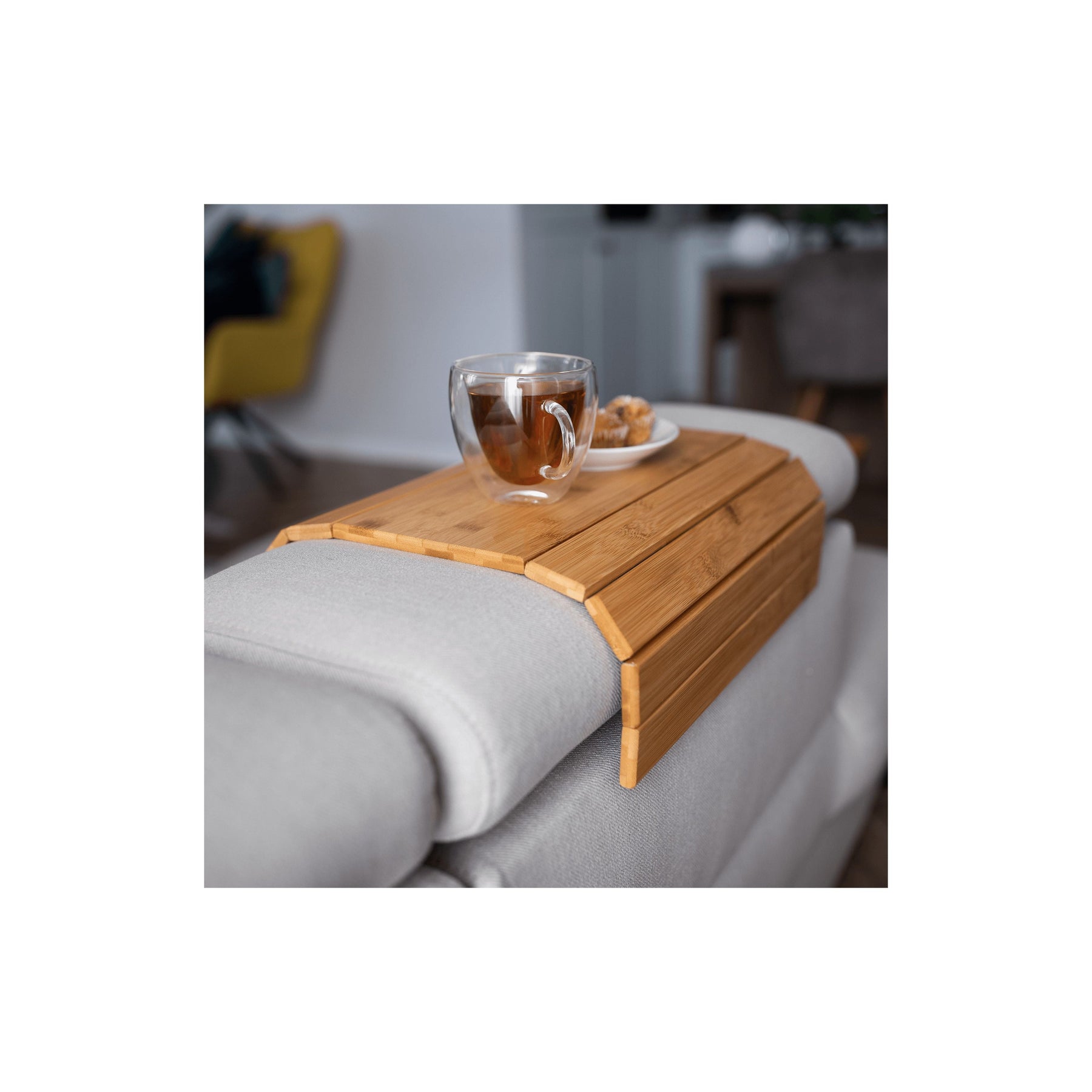 Zonă de depozitare/cotieră flexibilă canapea, bambus, natural, ALTE