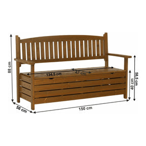Banca gradina AMULA, lemn, maro, 150x58x88 cm