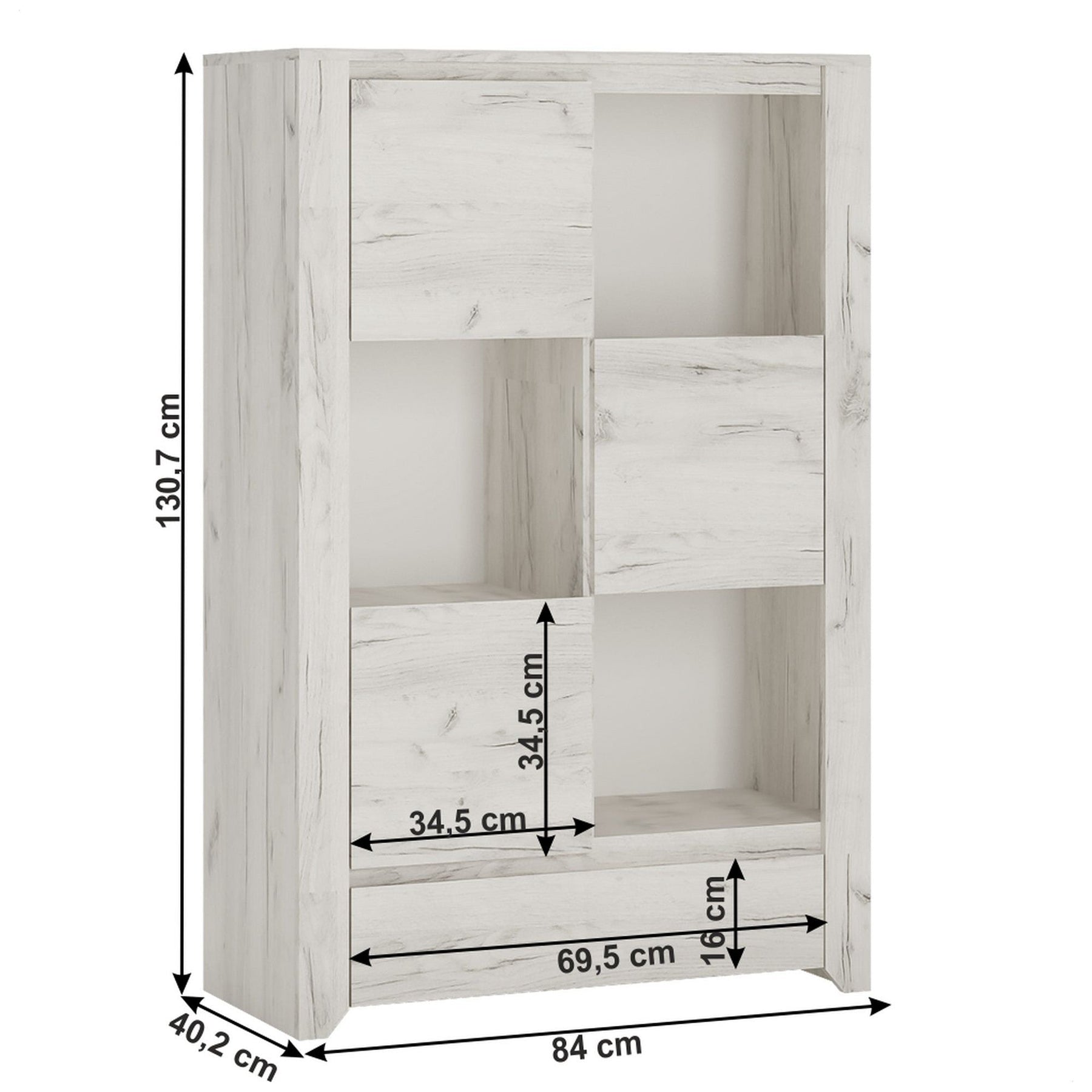 Comoda ANGEL TIP 31, alb craft, PAL melaminat, 84x130,7x40,2 cm