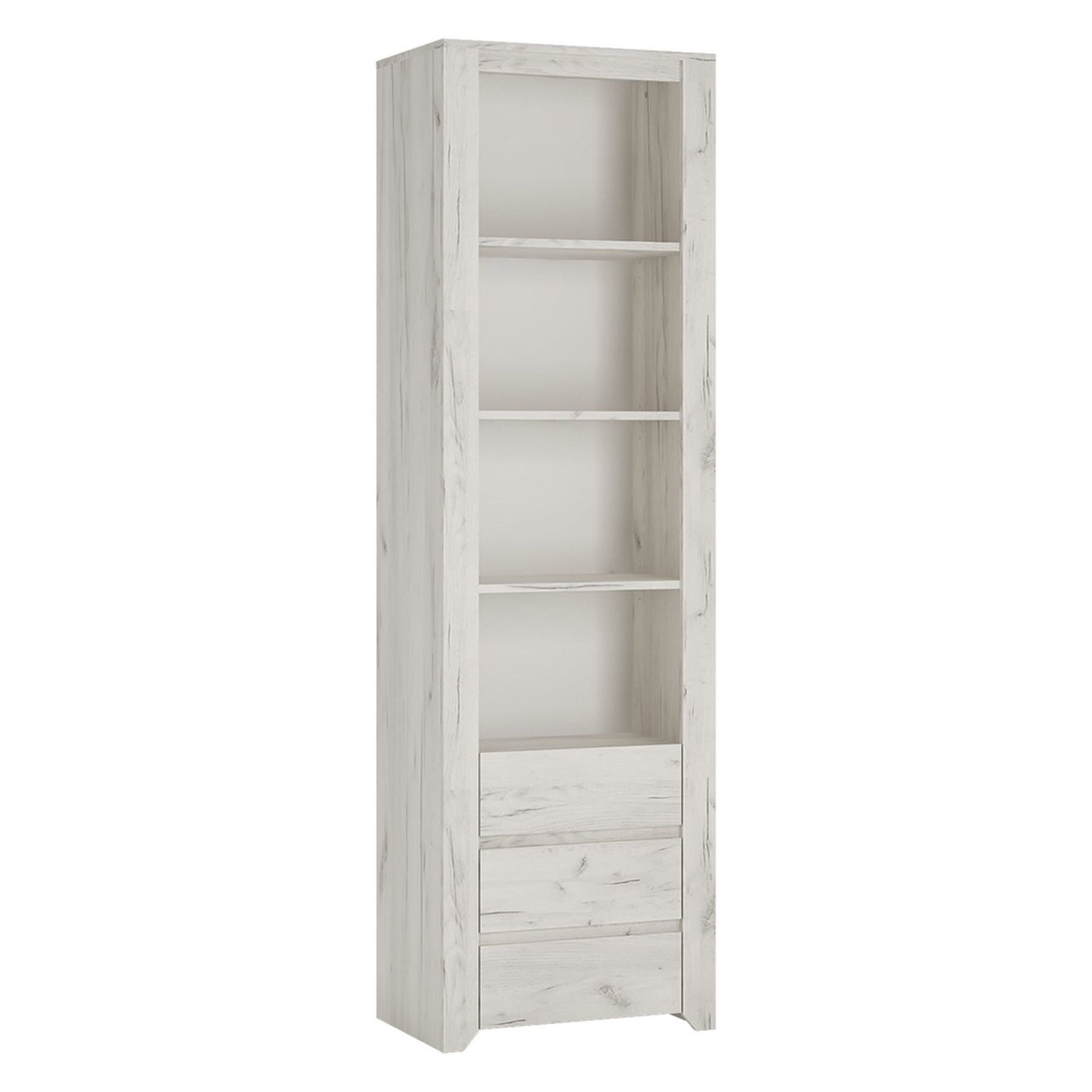 Biblioteca ANGEL TIP 11, PAL melaminat, alb craft, cu 3 sertare, 56x40.2x190.5 cm
