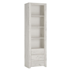 Biblioteca ANGEL TIP 11, PAL melaminat, alb craft, cu 3 sertare, 56x40.2x190.5 cm