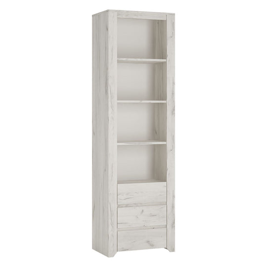Biblioteca ANGEL TIP 11, PAL melaminat, alb craft, cu 3 sertare, 56x40.2x190.5 cm