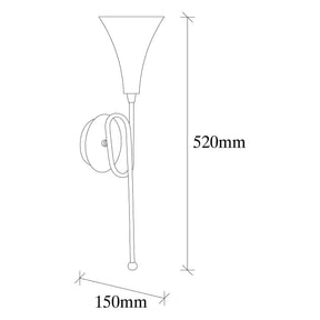 Aplica 3051, metal, auriu, 13×15×52 cm
