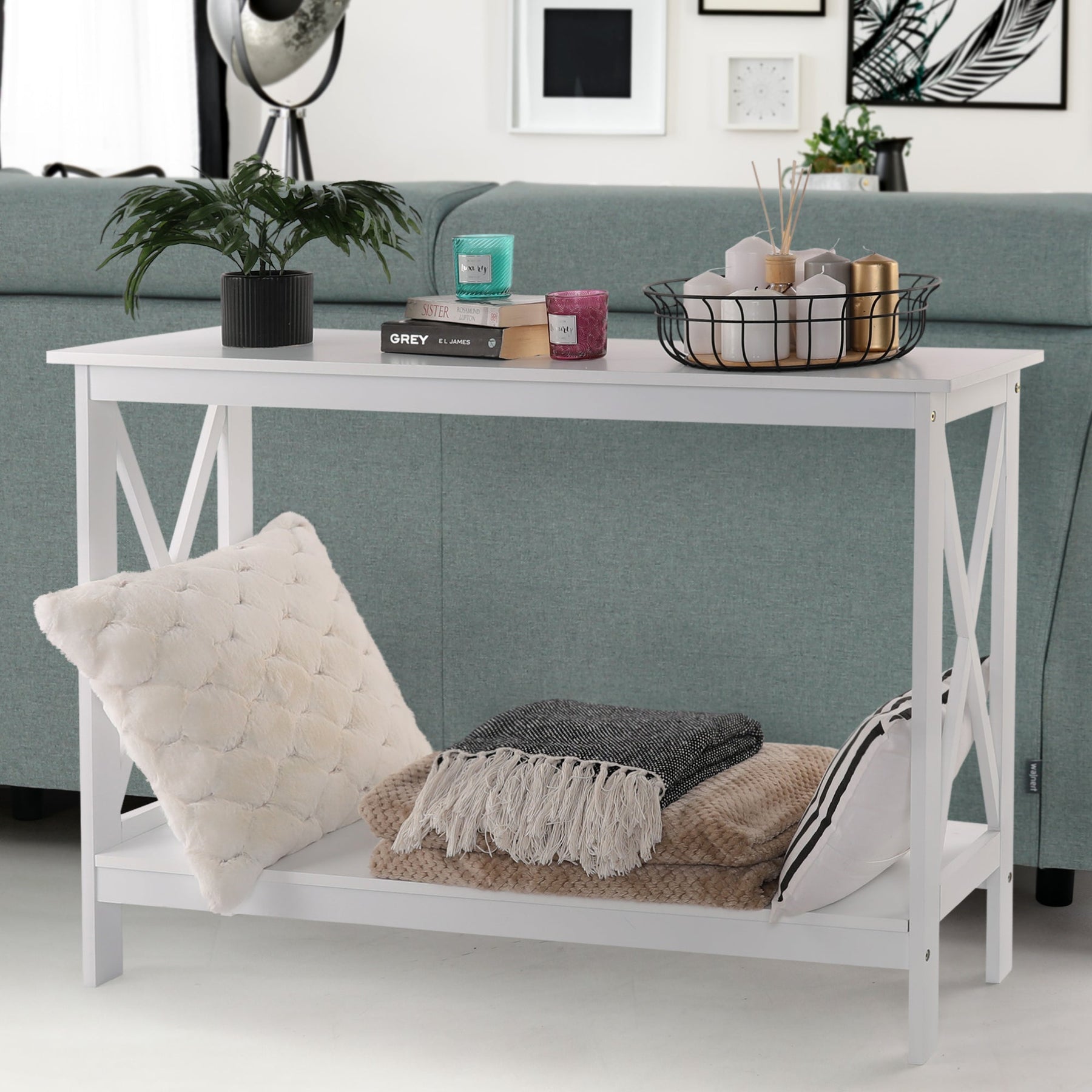 Consola APOLOS, alb, 120X30X80 cm