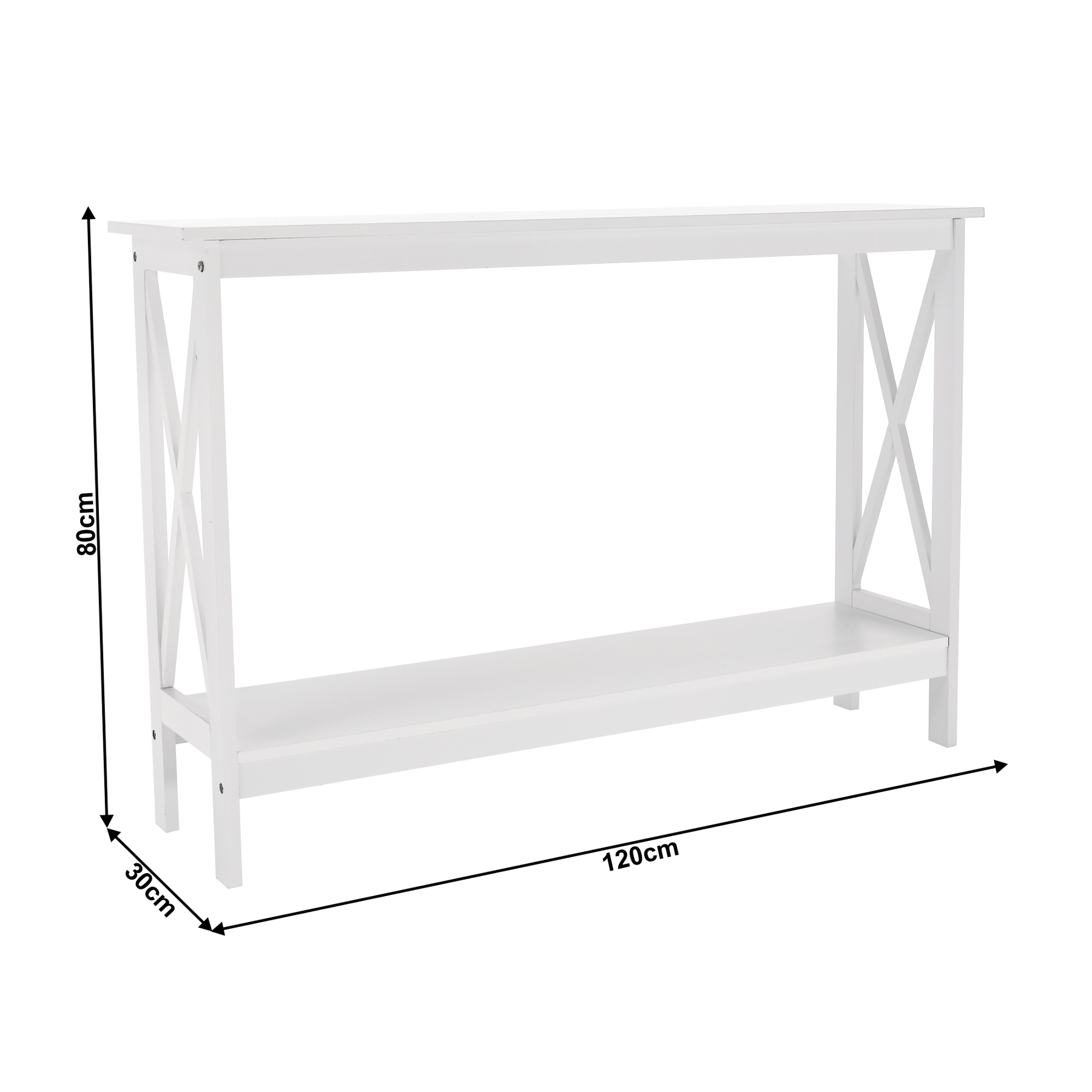 Consola APOLOS, alb, 120X30X80 cm
