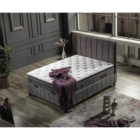 Pat ALEGRA 140x200, personalizabil gama Oferta Avantaj, cu somiera si spatiu depozitare