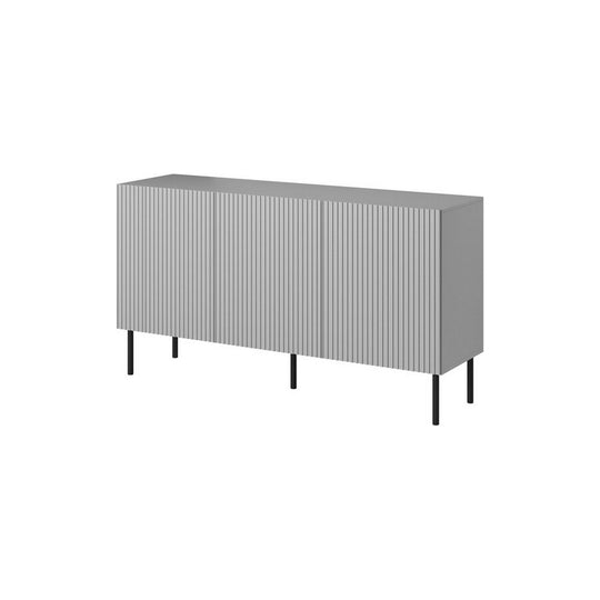 Comoda ASENSIO, gri mat/negru, PAL laminat, 150X42X81 cm