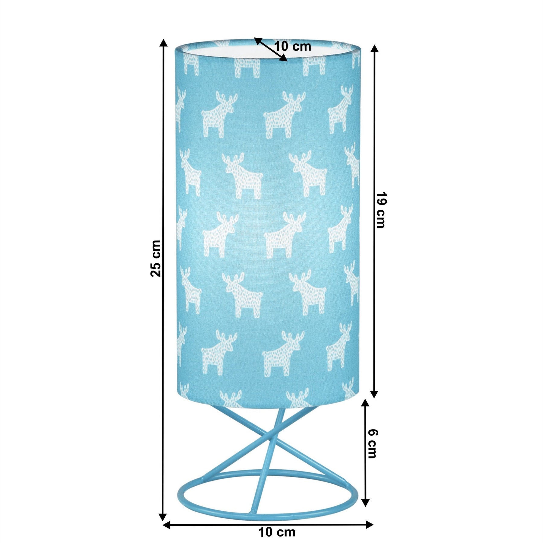 Lampa AVAM, albastru, material textil/metal, 10x10x6 cm