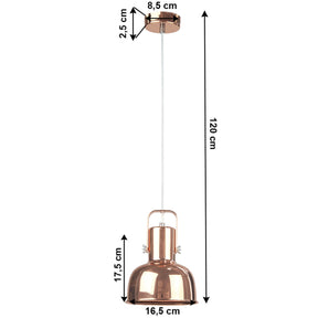 Lustra AVIER TIP 3, roz auriu, metal, 17x17x120 cm