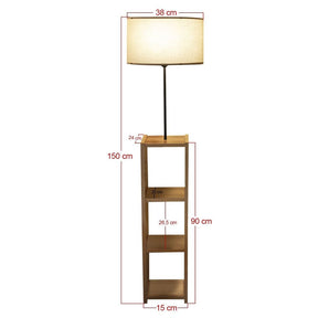 Lampadar AYD-3467, bej/stejar, lemn/textil, 38x21 cm