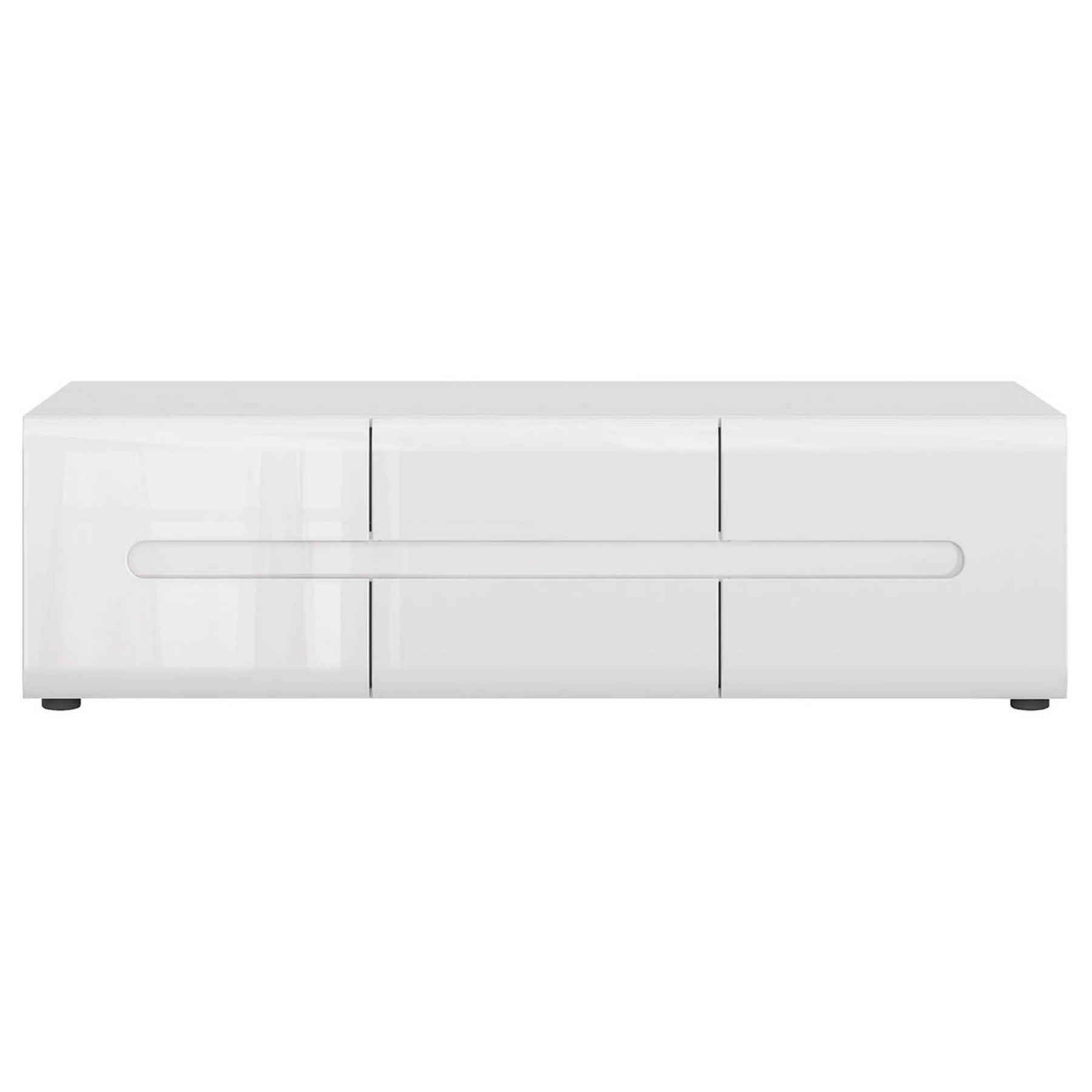 Comoda TV AZTECA TRIO, alb lucios, PAL, 150x47x43 cm