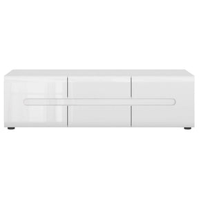 Comoda TV AZTECA TRIO, alb lucios, PAL, 150x47x43 cm