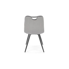 Scaun tapitat K521, gri/negru, stofa catifelata, 46x58x83 cm
