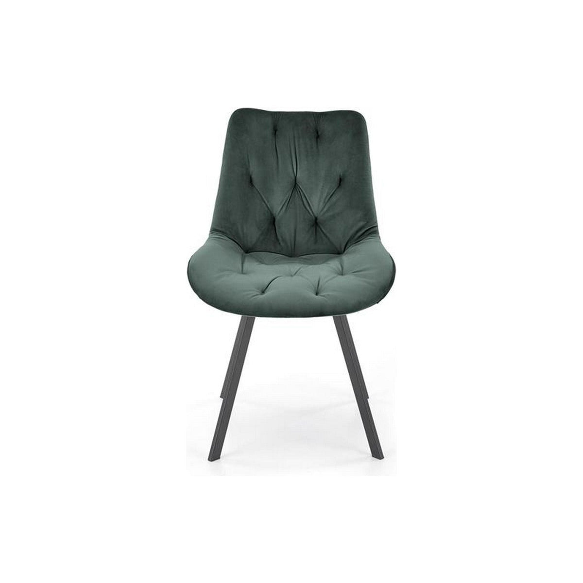 Scaun pivotant K519, verde inchis, stofa catifelata/metal, 54x63x86 cm