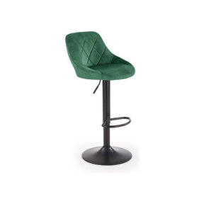 Scaun bar H101, verde/negru, stofa catifelata/metal, 47x45x106 cm