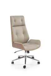 Scaun birou WEBSTER, nuc/bej, piele ecologica/placaj indoit, 60x65x114/122 cm
