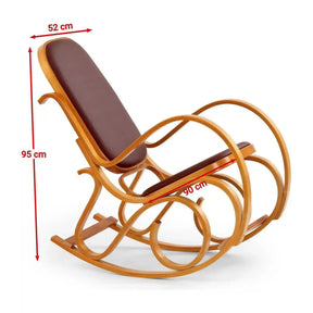 Balansoar maro închis cu detalii din stejar auriu, ideal pentru relaxare în living – testalt