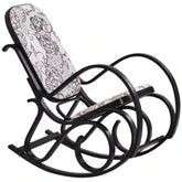 Balansoar negru cu perne gri, ideal pentru relaxare în grădină – testalt