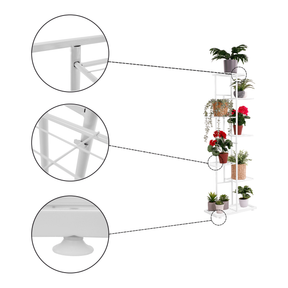 Suport pentru flori BAMIR TIP 2, alb, metal, 43x22x126 cm