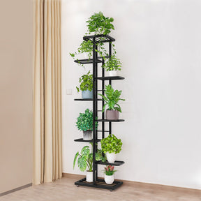 Suport de flori BAMIR TIP 4, gri inchis, metal, 43.5x22x141 cm