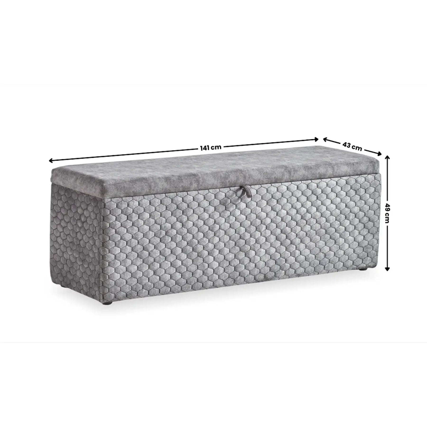 Bancheta BABYLON, gri, 141x43x49 cm