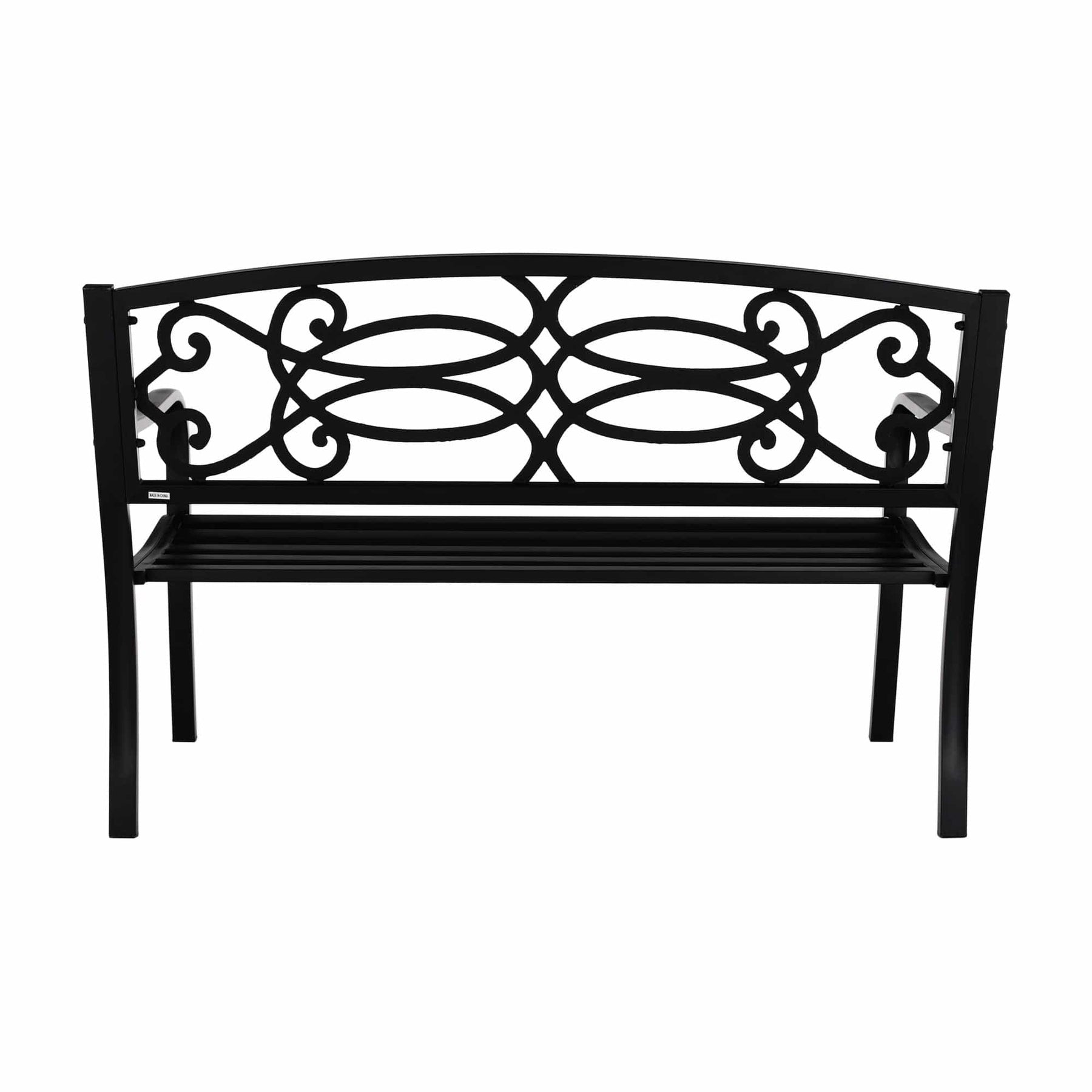 Banca gradina VENDA, negru, metal, 127x60x85 cm