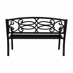 Banca gradina VENDA, negru, metal, 127x60x85 cm