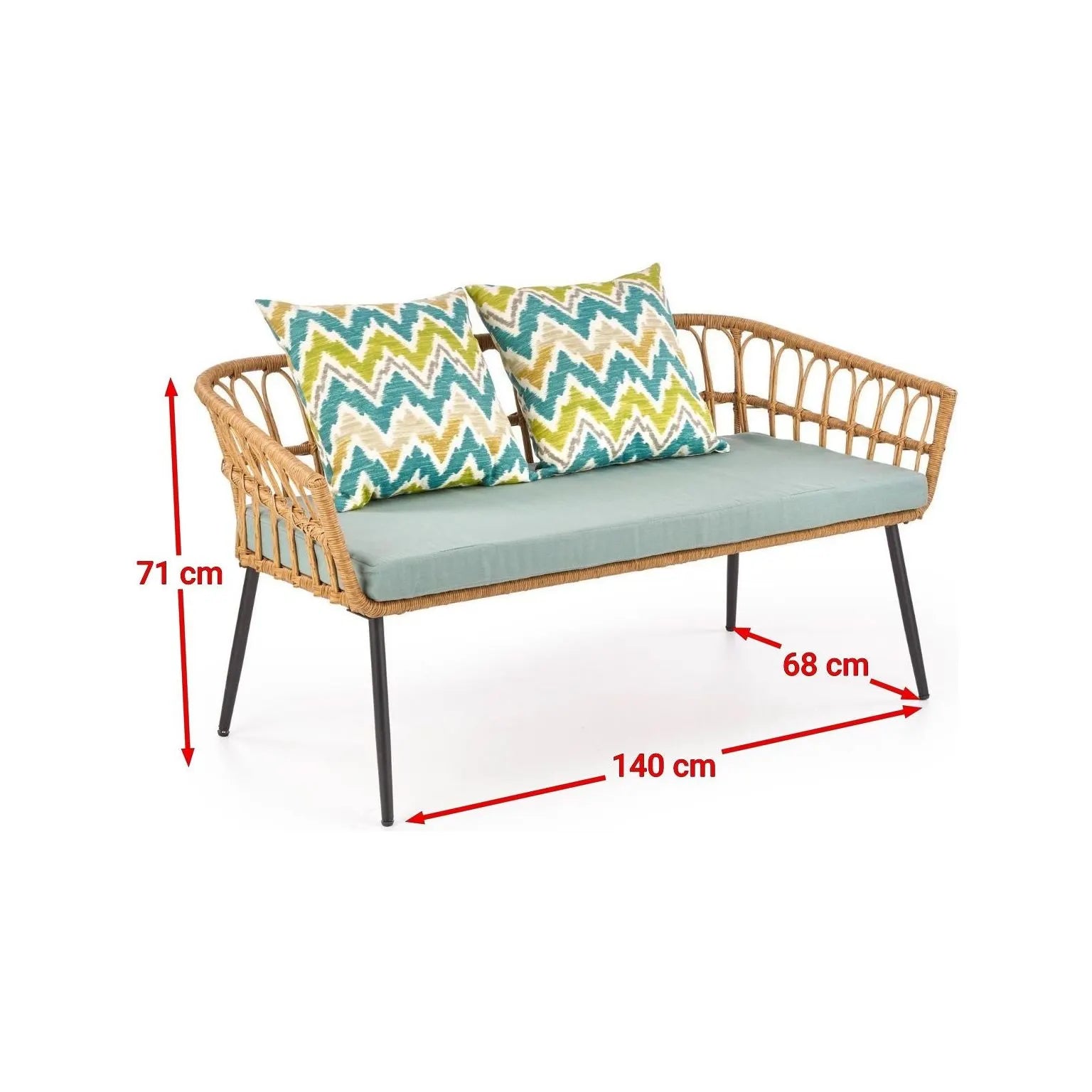 Banca gradina HOUSTON OCN-38276, stejar/negru