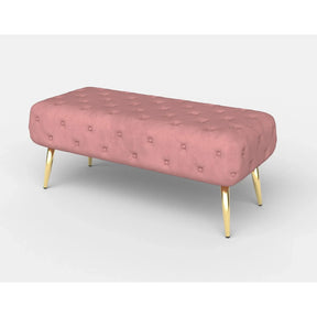 Banchetă roz cu picioare aurii, ideală pentru un living elegant – primabucata