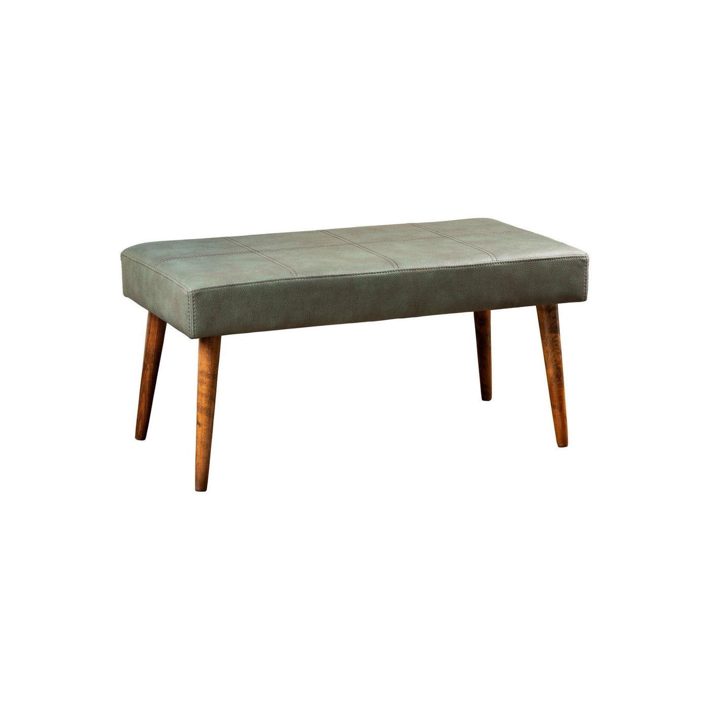 Bancheta AMSTERDAM OCN-34688, verde cu picioare din nuc, design modern și elegant. #testalt