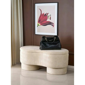 Bancheta VIVA, bej, stofa clasica, 95x45x47 cm