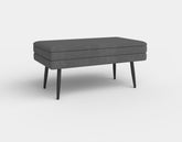 Bancuta VELVA, gri/negru, stofa catifelata/metal, cu spatiu pentru depozitare, 78x42x37 cm