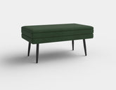 Bancuta VELVA, verde/negru, stofa catifelata/metal, cu spatiu pentru depozitare, 78x42x37 cm