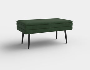 Bancuta VELVA, verde/negru, stofa catifelata/metal, cu spatiu pentru depozitare, 78x42x37 cm