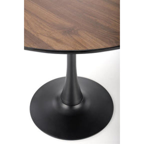 Masa rotunda OLMO, nuc/negru furniruit, 90x73 cm