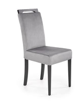 Scaun CLARION 2, gri/negru, stofa catifelata/lemn, 42x58x97 cm