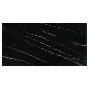 Masuta de cafea RAMONA, marmura neagra/nuc,ntetizat, 121x61x45 cm