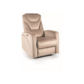 Fotoliu recliner KRONOS, stofa catifelata bej, rabatare electrica, 79x94x107 cm