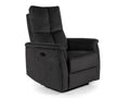 Fotoliu recliner cu functie de masaj NEPTUN M, stofa catifelata negru - Bluvel 19, 76x94/160x96 cm