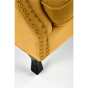 Fotoliu clasic TITAN, galben mustar, stofa catifelata, 73x70x87 cm