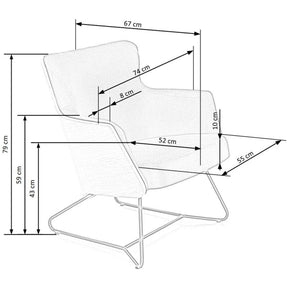 Fotoliu CHILLOUT, stofa gri inchis/stejar natural, 74x67x79 cm