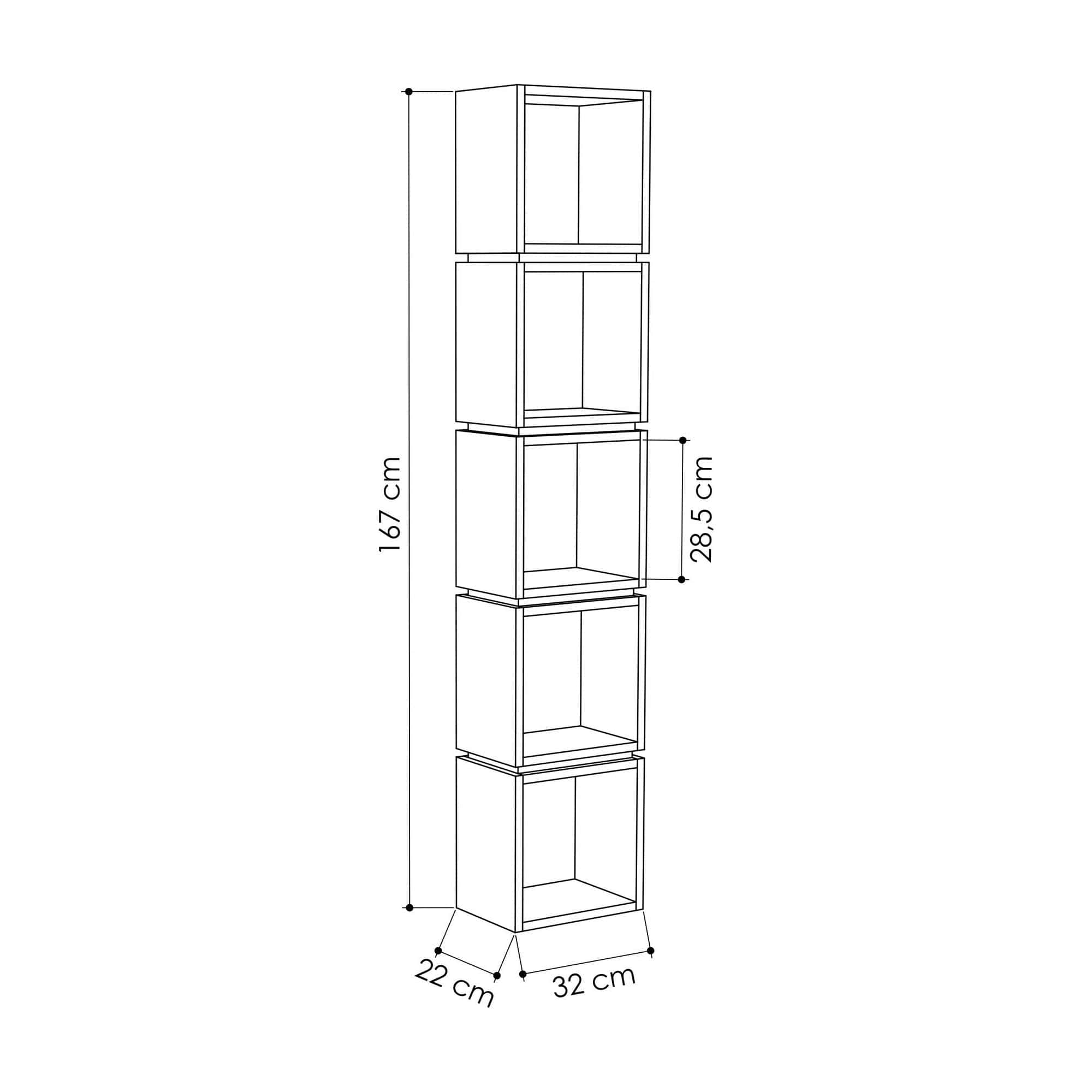 Biblioteca AMSTERDAM OCN-34619, stejar alb/alb