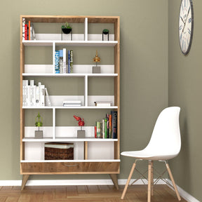 Biblioteca AMSTERDAM OCN-34621, stejar alb/alb