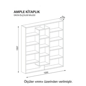 Biblioteca AMSTERDAM OCN-34628, negru/alb