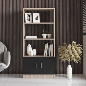 Biblioteca AMSTERDAM OCN-34641, stejar gri/gri