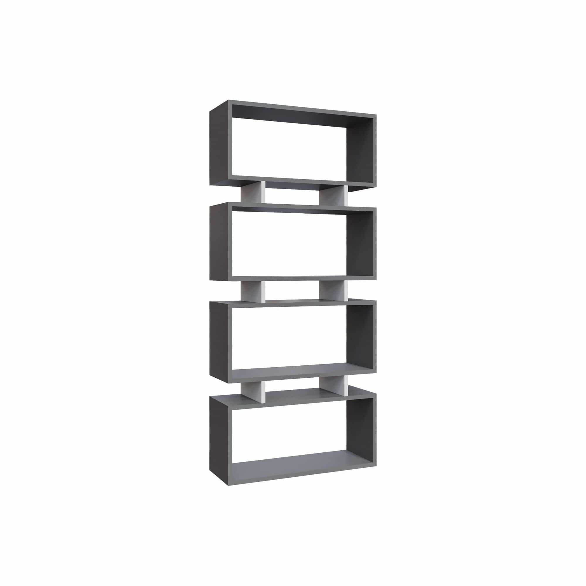 Biblioteca AMSTERDAM OCN-34645, gri antracit/alb